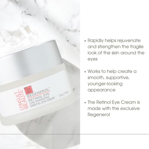 Consult Beaute Regenerol Retinol Eye Cream - Line Minimizing Orbital Eye Cream - Rejuvenating - Hyaluronic Acid - 0.5 oz-Velvo Beauty