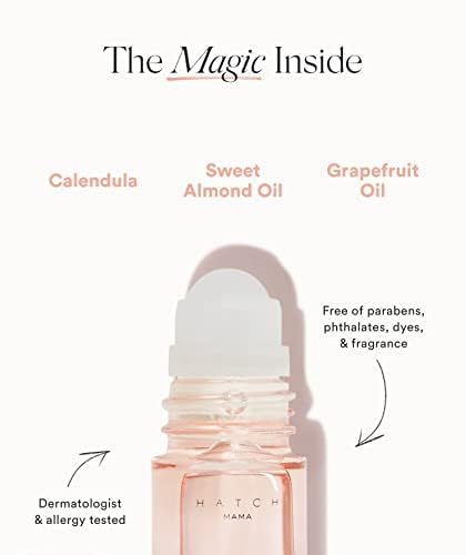 HATCH Belly Oil, Pregnancy & Postpartum Skincare for Stretch Marks, Quick-Drying for Full Body & Soothes Irritation, Plus Vegan, Clean & Plant-Based, 1 Fl Oz-Velvo Beauty