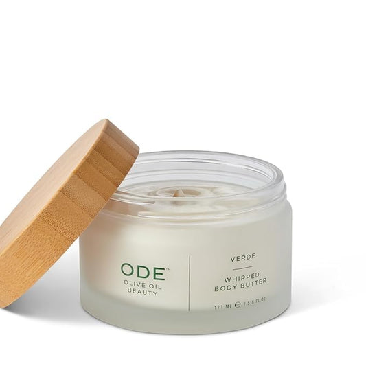 McEvoy Ranch Whipped Body Butter | ODE Olive Oil Beauty | 5.8 FL OZ | Crafted with Organic EVOO, Hyaluronic Acid, Organic Shea & Cocoa Butters | Nourishing, Brightening, Firming (Verde)-Velvo Beauty
