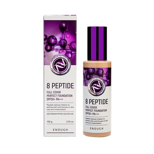 Enough 8 Peptide, Full Cover Perfect Foundation, SPF 50+ PA+++, #21, 3.53 oz (100 g)-Velvo Beauty
