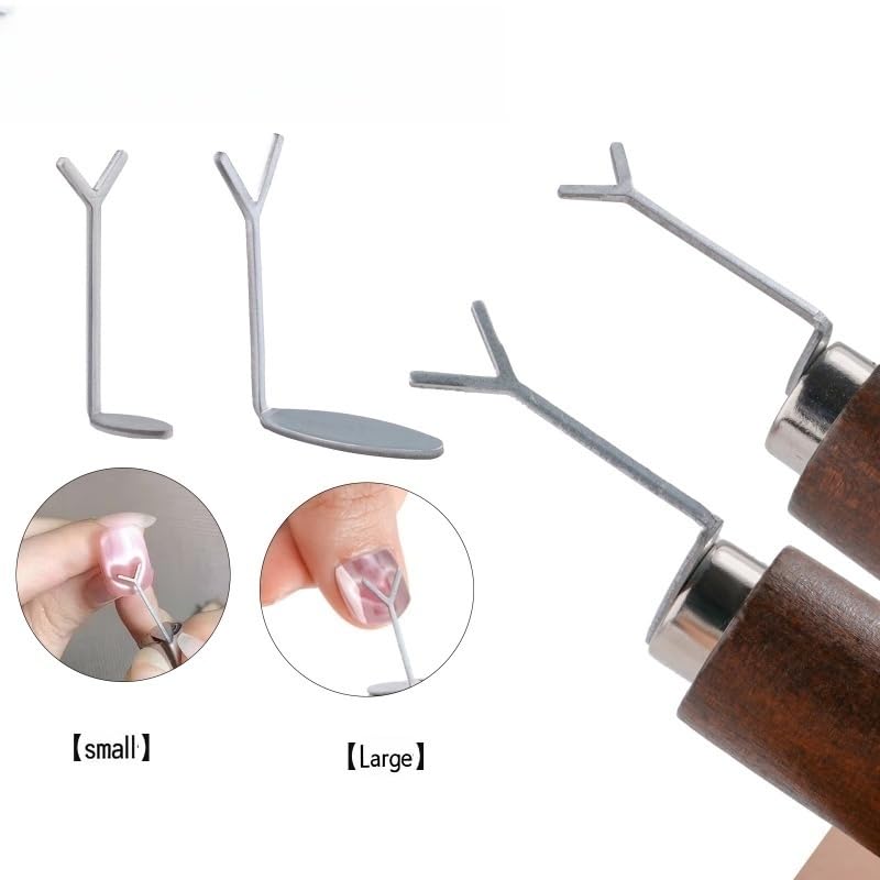 2 PCS Heart Cat Eye Magnet Set – Magnetic Nail Art Tool for Stunning Heart-Shaped Designs, Y-Shaped Guide, DIY Manicure Kit for Cat Eye Gel Polish-Velvo Beauty