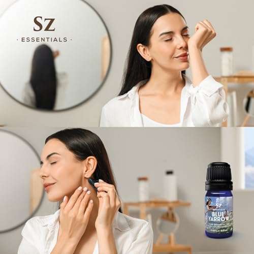 Blue Yarrow Essential Oil – 100% Pure – Calming & Grounding – Deep Blue Steam-Distilled Oil from Achillea millefolium – Aromatherapy, Self-Care & Natural Perfumery – 0.22 fl oz (6.5 mL)-Velvo Beauty