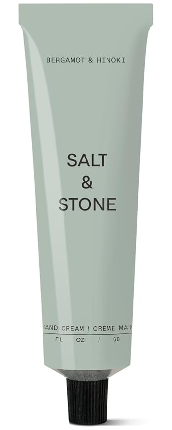 Salt & Stone Hand Cream for Women & Men | Bergamot & Hinoki | Hydrates, Nourishes & Softens Skin | Restores Dry Cracked Hands | Fast-Absorbing | Cruelty-Free & Vegan (2 fl oz)-Velvo Beauty