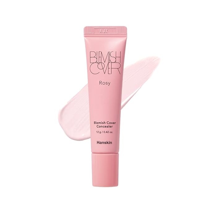 Hanskin Rosy Blemish Cover, Full Coverage Color Correcting Concealer for Under Eye Dark Circles, Korean Makeup [Rosy/12g]-Velvo Beauty