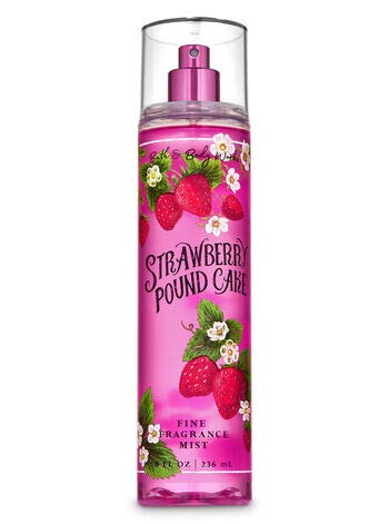 Bath and Body Works - Strawberry Pound Cake - Daily Trio - Shower Gel, Fine Fragrance Mist & Super Smooth Body Lotion- New 2020-Velvo Beauty