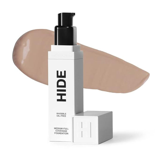 HIDE PREMIUM Liquid Foundation, Multi-Use Waterproof Foundation, Medium/Full Coverage Foundation, Shades for All Skin Types (See Shade Finder), Light Beige, 1 fl oz-Velvo Beauty
