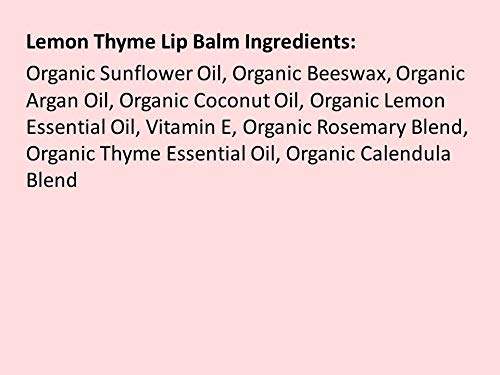 Moroccan Magic Organic Lemon Thyme Lip Balm 3 Pack | Ultra-Hydrating Argan & Essential Oil Lip Moisturizer + Vitamin E | Natural Chapstick for Dry Lips | Smooth, Non-Toxic | Organic Lip Balm-Velvo Beauty