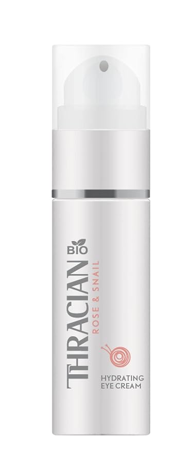 Thracian Bio Rose & Snail Hydrating Eye Cream for Dark Circles, Eye Bags and Puffiness with Bulgarian Bio Rosa Damascena Oil, Hyaluronic Acid and Pearl Powder, 30 ml/1.01 Fl Oz-Velvo Beauty