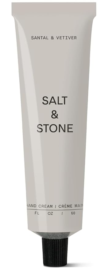 Salt & Stone Hand Cream for Women & Men | Santal & Vetiver | Hydrates, Nourishes & Softens Skin | Restores Dry Cracked Hands | Fast-Absorbing | Cruelty-Free & Vegan (2 fl oz)-Velvo Beauty