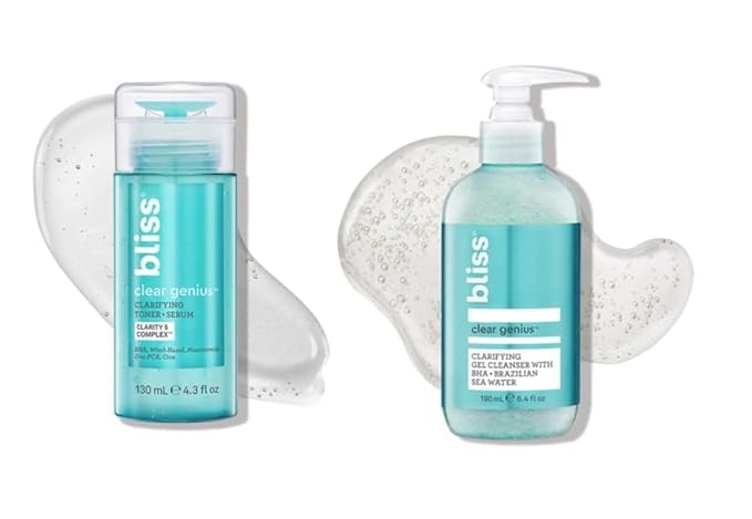 Bliss Daily Acne Routine Kit (2pc Set) Cleanse and Tone for Acne, Pores-Velvo Beauty