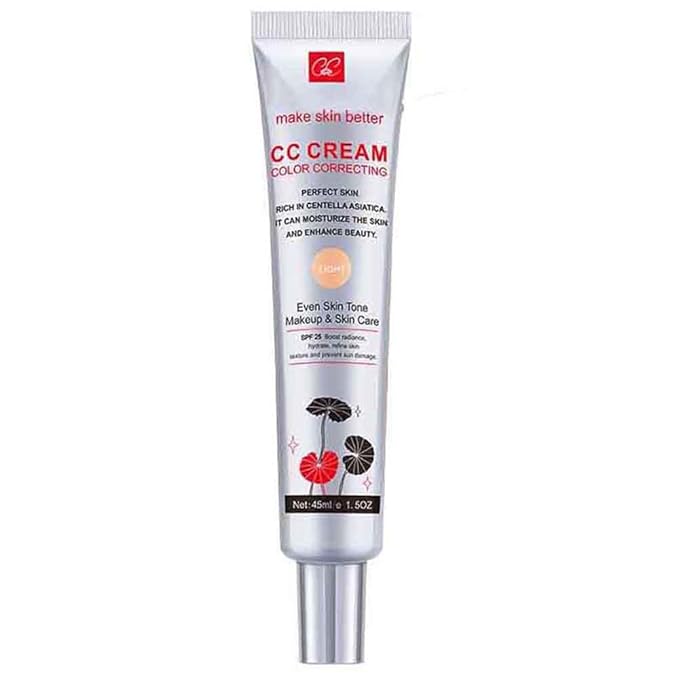 Color Correcting CC Cream with SPF 25, Coverage Lightweight Foundation, Hydrating Serum, Even Skin Tone Makeup and Skin Care, Boost Radiance, Refine Skin Texture, Avoid Sun Damage (LightLight, 1PCS)-Velvo Beauty
