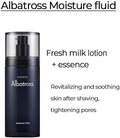 CHARMZONE Albatross Skincare for Men Aftershave Toner and Emulsion Set Father's Day Gift Set Hydrating Moisturizing Nourishing Toner+ Fluid + Travel size Total of 10.5 fl.oz-Velvo Beauty