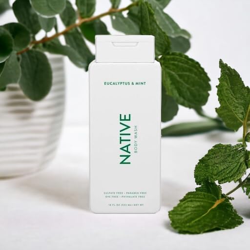 Native Body Wash Contains Naturally Derived Ingredients | For Women & Men, Sulfate, Paraben, & Dye Free Leaving Skin Soft and Hydrated | Eucalyptus & Mint 18 oz - 2 Pk-Velvo Beauty