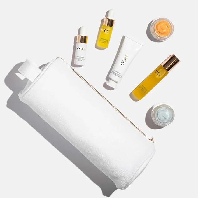 Ogee Discovery Set - Skincare Gift Set - Best-Sellers in Travel-Friendly Sizes - Includes Hyaluronic Acid Serum, Brightening Eye Balm & More-Velvo Beauty