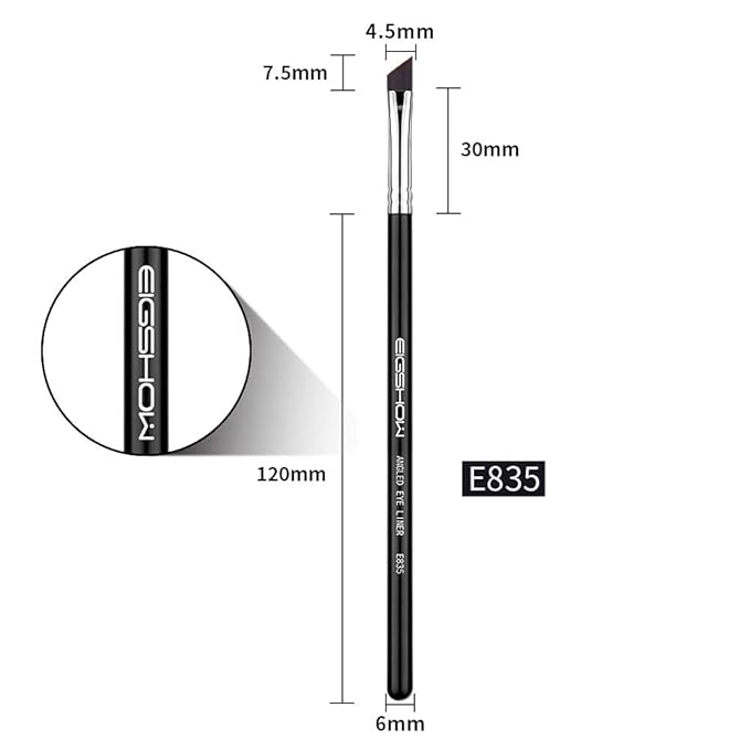 Eyeliner Brush Fine Angled - PRO Precision Gel Eye Liner Makeup Brush -Ultra Thin Slanted Flat Angle - Premium Cruelty Free Synthetic Bristles (E835 2piece)-Velvo Beauty