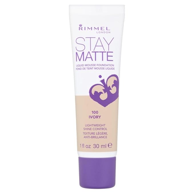 Rimmel London Stay Matte Liquid Mousse - 091 Light Ivory - Foundation, Lightweight, Shine Control, Oil-Free, 1oz-Velvo Beauty