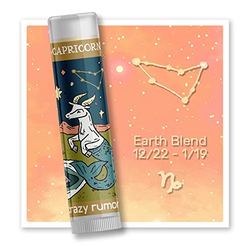 Crazy Rumors Capricorn Zodiac All Natural, Plant Based Lip Balm to Moisturize and Nourish your Lips - Earth Blend (Sweet Vanilla, Fragrant Rose and Plum)-Velvo Beauty