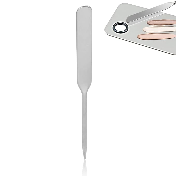 Makeup Spatula,Liquid Foundation Spatula, Stainless Steel Ergonomic Nail Art Makeup Stirring Rod, Durable Makeup Spatula Tool, Mini Makeup Spatula, Makeup Must Haves, for Makeup Art, makeup spatu-Velvo Beauty