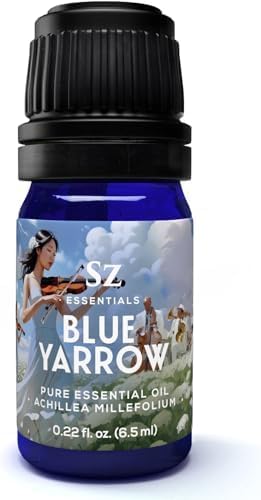 Blue Yarrow Essential Oil – 100% Pure – Calming & Grounding – Deep Blue Steam-Distilled Oil from Achillea millefolium – Aromatherapy, Self-Care & Natural Perfumery – 0.22 fl oz (6.5 mL)-Velvo Beauty