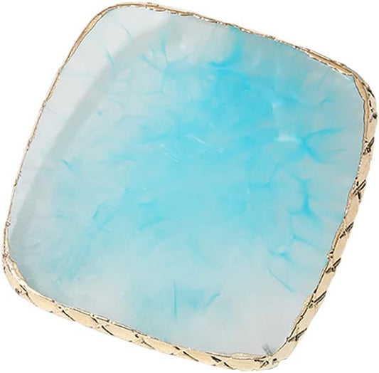 Square Nail Art Palette Painting Makeup Palette Tray Cosmetic Nail Gel Polish Colors Mixing Pallet Blue-Velvo Beauty