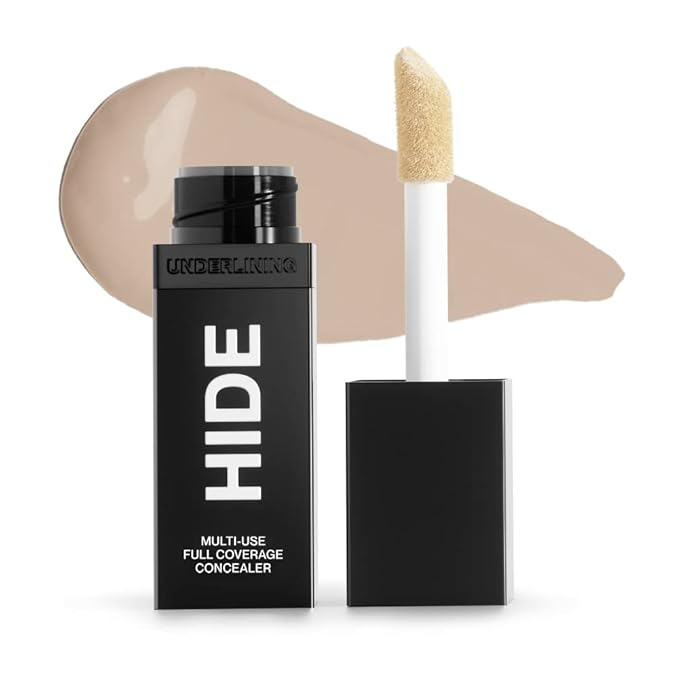 HIDE Liquid Concealer, Medium to Full Coverage Concealer for Blemishes, Under Eye Dark Circles & Scars, Oil Free Concealer, Linen (See Shade Finder), 0.5 fl oz-Velvo Beauty