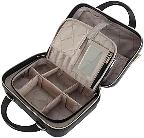 2-in-1 Essential St. Tropez Design Beauty Case - Black/Cream Python, Rose Gold-Velvo Beauty