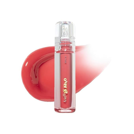 ETUDE Over Glowy Lip Gloss #5 Popping Candy | Non-Sticky Vegan Lip Tint | Moisturized & Long-lasting Lip Gloss | Daily Lip Stain for Dry Lips, Korean Makeup, K-beauty, Perfect for Gift-Velvo Beauty