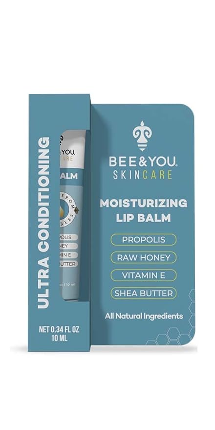 Bee and You Ultra Conditioning, 100% Natural, Moisturizing Lip Balm, Chapstick, Chapped Lips Treatment Severe, Beeswax, Propolis Extract, Raw Honey, Vitamin E, Shea Butter, 10ML-Velvo Beauty