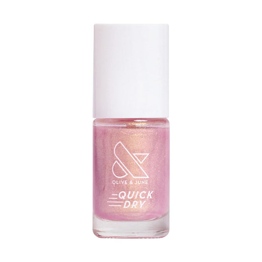 Olive & June Quick Dry Nail Polish | Instant Fast-Drying Smudgeproof Color | 15-free Vegan Cruelty-Free Formula | Lasts up to 5 Days | Salon-Quality Manicure Pedicure at Home | Sugarcoat Shimmery Pink-Velvo Beauty