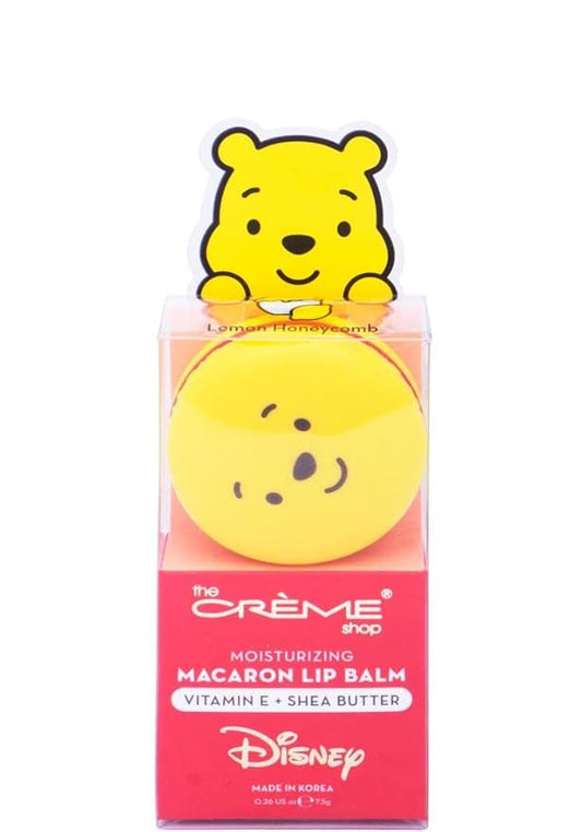 The Crème Shop x Disney Macaron Lip Balm Winnie The Pooh Lemon Honeycomb Crème Korean Scented Pocket Portable Vitamin E Shea Butter (Winnie The Pooh (Lemon Honeycomb))-Velvo Beauty