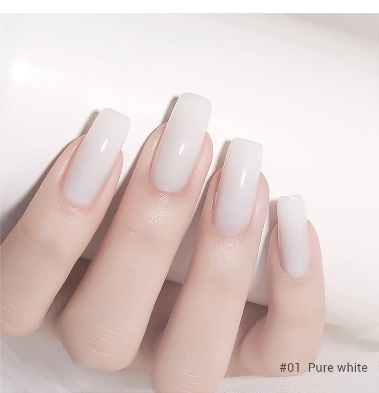 X&D Gel Nail Polish Kit Polygel Quick Dry Natural Clear 5 Colors Nail Extension with Dual Forms, Brush, File Set-Velvo Beauty