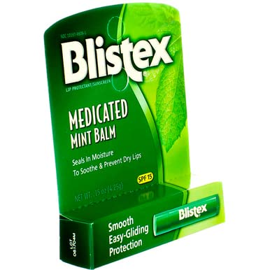 Blistex Medicated Mint Balm SPF 15 0.15 oz (Pack of 12)-Velvo Beauty