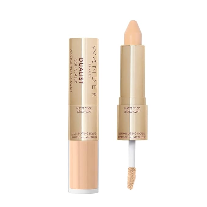 Wander Beauty Dualist Matte and Illuminating Concealer Makeup - Fair - Dual-Ended Matte Concealer Stick + Liquid Concealer - Full Coverage Concealer Brightens, Firms, & Hydrates Under Eyes -0.28 fl oz-Velvo Beauty