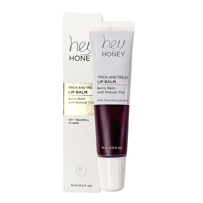 Hey Honey Skincare Trick and Treat Honey Berry Plumping Lip Balm | 2 In 1 Natural Tint with Hydrating & Moisturizing Properties | Targeting Your Lips Area Wrinkles | 0.5 oz (Honey Berry)-Velvo Beauty