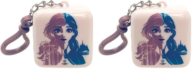 Lip Smacker Disney Frozen II Anna Cube Flavored Lip Balm Keychain, Anna Magical Berry, Clear, For Kids (Pack of 2)-Velvo Beauty