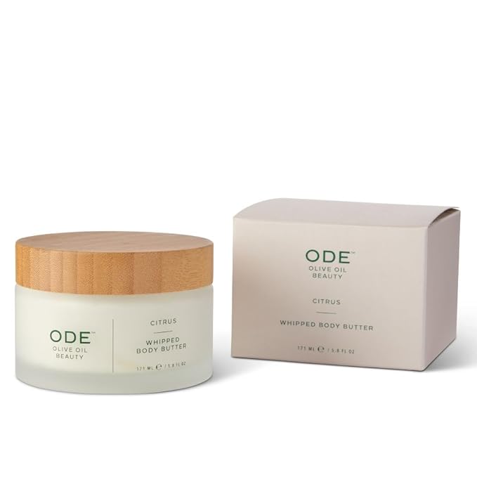 McEvoy Ranch Whipped Body Butter | ODE Olive Oil Beauty | 5.8 FL OZ | Crafted with Organic EVOO, Hyaluronic Acid, Organic Shea & Cocoa Butters | Nourishing, Brightening, Firming (Citrus)-Velvo Beauty