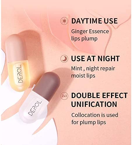 Lip Plumper Set, Day and Night Lip Plumper Gloss/Plumping Lip Balm/Lip Cosmetics Lip Mask for All Day-Velvo Beauty