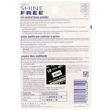 Maybelline New York Shine Free Oil Control Loose Powder, Light [210] 0.7 oz (Pack of 2)-Velvo Beauty