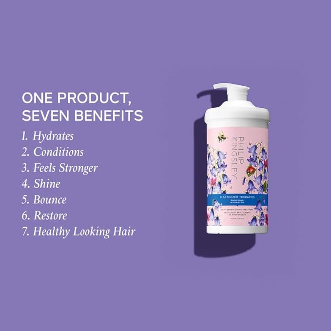 Elasticizer Therapies Bluebell Woods Deep-Conditioning Treatment Hair Mask Repair for Dry Damaged Curly Hair Hydrate Condition Strengthen Reduce Frizz Add Bounce Shine, 33.8 fl oz (1000ml)-Velvo Beauty