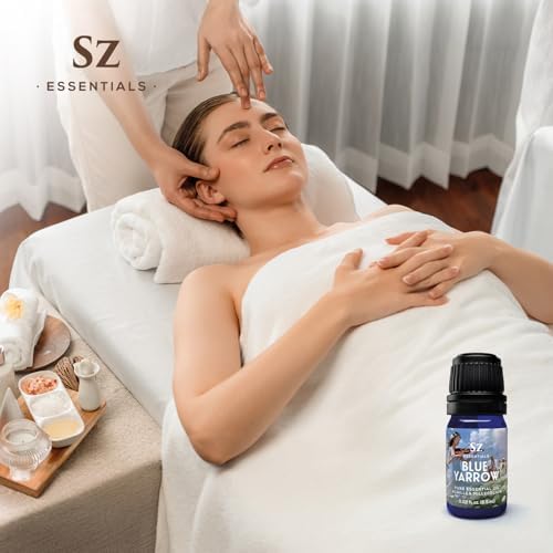 Blue Yarrow Essential Oil – 100% Pure – Calming & Grounding – Deep Blue Steam-Distilled Oil from Achillea millefolium – Aromatherapy, Self-Care & Natural Perfumery – 0.22 fl oz (6.5 mL)-Velvo Beauty