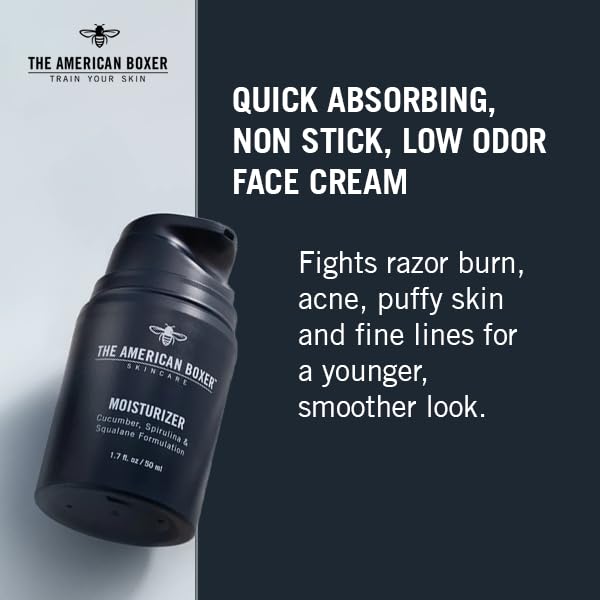 Mens Face Moisturizer, Hydrates Dry Skin, Soothes Irritation, Eliminates Razor Burn & Redness, Daily Use Moisturizing Face Cream, Anti Aging & Anti Wrinkle, Fragrance Free, No Sticking, No Strong Odor-Velvo Beauty