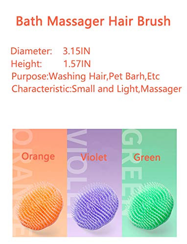 Hair Scalp Brush Dandruff Cleaning Brush Shower Scalp Shampoo Brush Scalp Massager Pack of 4 (Orange and Violet)-Velvo Beauty