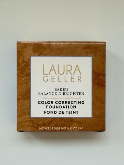 LAURA GELLER NEW YORK Award-Winning Baked Balance-n-Brighten Color Correcting Powder Foundation - Porcelain - Buildable Light to Medium Coverage - Demi-Matte Natural Finish-Velvo Beauty