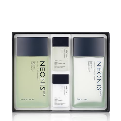 WELCOS Kwailnara NEONIS Aftershave 5.07 Fl oz & Emulsion 5.07 Fl oz with Convenient 1 Fl oz Travel Sizes Each | Gift Set | Korean Men's Skincare-Velvo Beauty