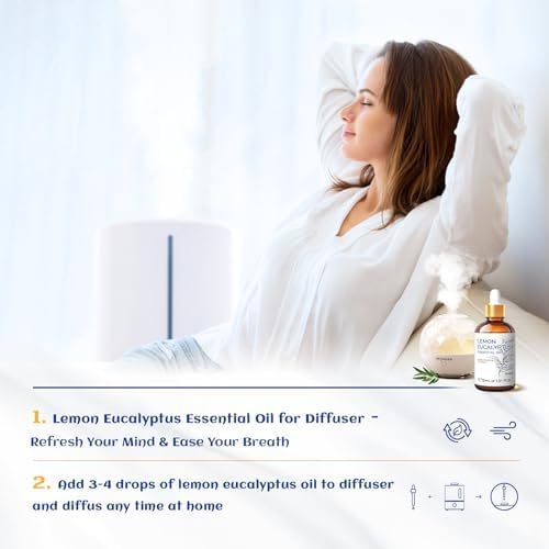HIQILI Lemon Eucalyptus Oil, for Spary, Diffuser, Indoors, Outdoors, Garden, Yard, 100% Pure Natural - 1.01 Fl Oz-Velvo Beauty