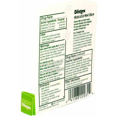 Blistex Medicated Mint Balm SPF 15 0.15 oz (Pack of 12)-Velvo Beauty