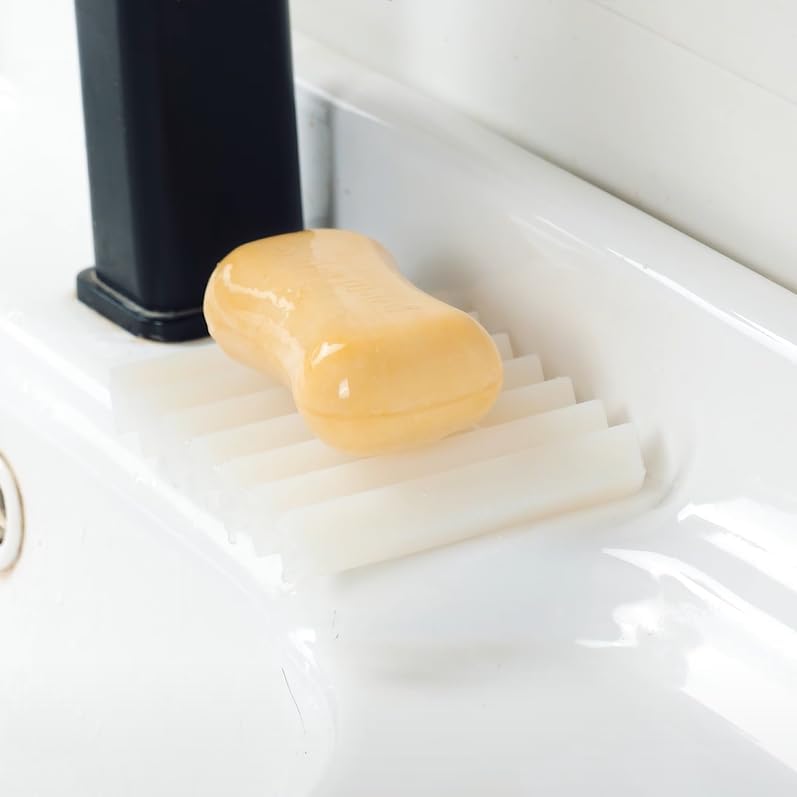 SHIMOYAMA Paint Brushes Holders, 2 Pack, Zigzag Soap Dish, Soap Holder for Watercolor Paintbrush, Bathroom, White-Velvo Beauty