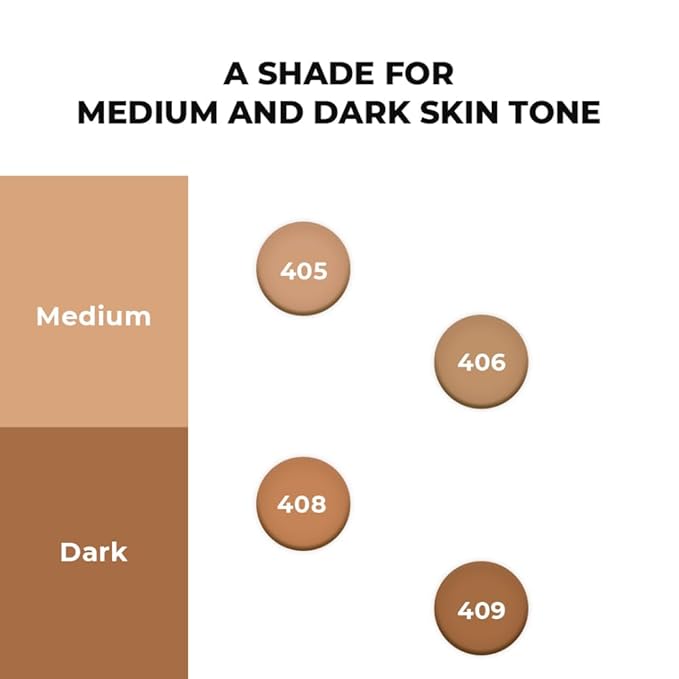 Lamel- Smart Skin Serum Tinted Foundation - 405 Latte | Smoothens skin | Weightless texture| Blurs pores | All-day wear | 35ml-Velvo Beauty