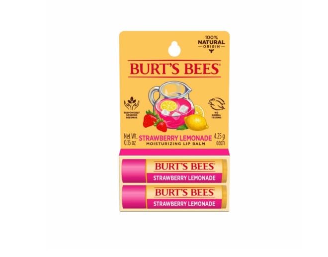 BURTS BEES STRAWBERRY LEMONADE LIP BALM 2 (0.15) TUBES-Velvo Beauty