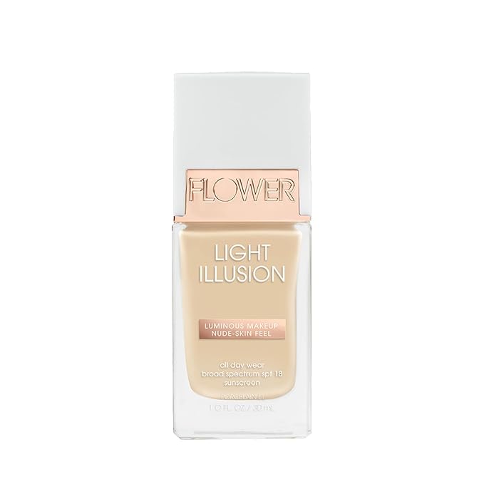 FLOWER BEAUTY By Drew Barrymore Light Illusion SPF Foundation - Blendable + Buildable - Natural Finish - Lightweight Formula (Porcelain)-Velvo Beauty